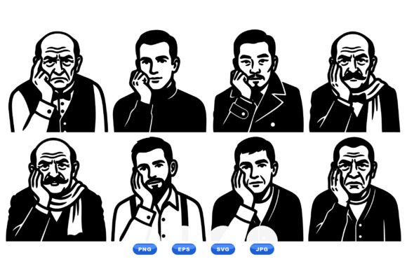 Pensive Man Retro Clipart Embroidery Review