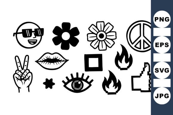 Retro Black Icon Clipart Set Review