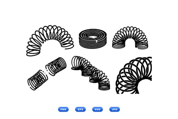 Retro Coil Slinky Clipart Set Review