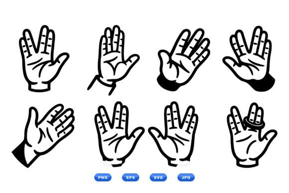 Retro Hand Salute Clipart Set Review