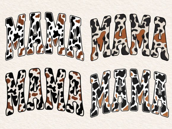 Retro Mama Varsity Cow Print Sublimation