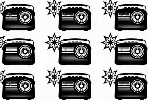 Retro Radio Starburst Black and White Embroidery Review