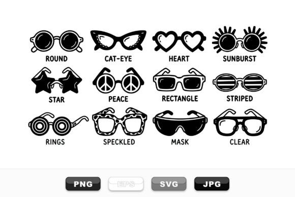 Retro Sunglasses Clipart Set Review