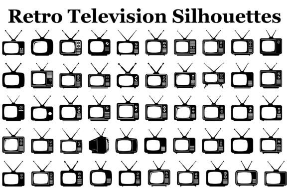 Retro Television Minimal Silhouette