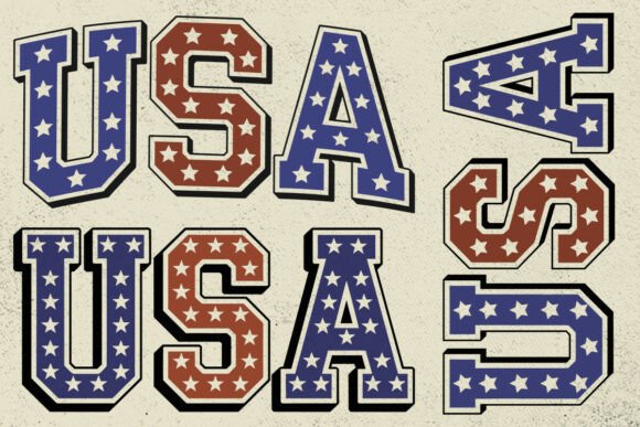 Retro USA Star Print Design, 4th of July