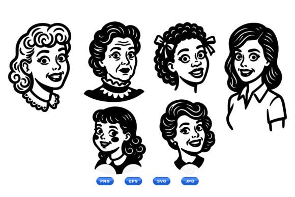 Retro Women Head Clipart Review