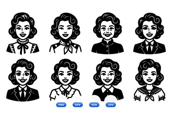 Retro Women Portrait Icons Review